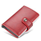 New Men women smart wallet Credit Bank card holder fashion purse Aluminum alloy Business Casual Mini wallet Brand PU Purse