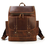 Genuine leather cow skin men large backpack outdoor travel backpack high quality