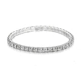 L003 CZ Crystal Bracelet Bangle Stretch Bling Single Row Rhinestones Bracelets For Women Elasticity Wedding Bridal Gift Jewelry