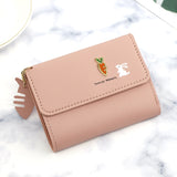 cute wallet coin purse for girls lady&#39;s card bag wallet multifunctional rabbit and carrot coin purse