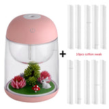 Mini Portable Mist Humidifier Transparent Micro-landscape Air Humidifier Spray Air Purifier Diffuser with LED Lights for Home