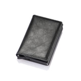 New Men women smart wallet Credit Bank card holder fashion purse Aluminum alloy Business Casual Mini wallet Brand PU Purse