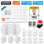 KERUI Tuya Smart WIFI GSM Security Alarm System Works With Alexa Home Burglar Motion Detector Smoke Door Window Sensor IP Camera