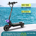 FLJ 72V 7000W Electric Scooter with Dual motors engines acrylic led pedal Top Speed E Bike Scooter electrico