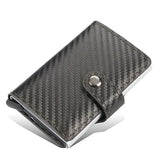 New Men women smart wallet Credit Bank card holder fashion purse Aluminum alloy Business Casual Mini wallet Brand PU Purse