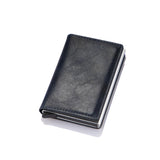 New Men women smart wallet Credit Bank card holder fashion purse Aluminum alloy Business Casual Mini wallet Brand PU Purse