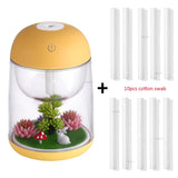 Mini Portable Mist Humidifier Transparent Micro-landscape Air Humidifier Spray Air Purifier Diffuser with LED Lights for Home