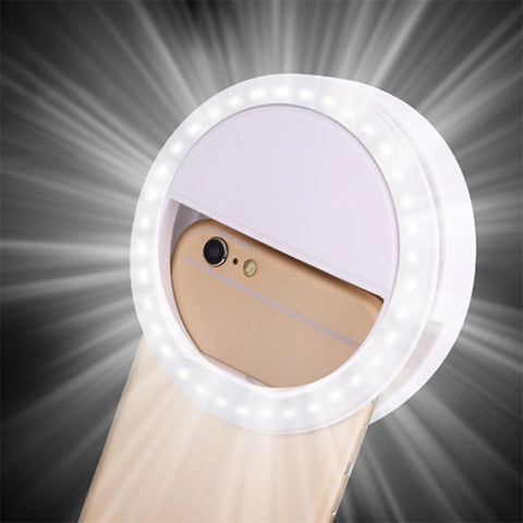 LED Ring Flash Universal Selfie Light Portable Mobile Phone 36 LEDS Selfie Lamp Luminous Ring Clip For iPhone 11 X XR Samsung