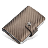 New Men women smart wallet Credit Bank card holder fashion purse Aluminum alloy Business Casual Mini wallet Brand PU Purse