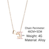 SUMENG Fashion Tiny Heart Dainty Initial Necklace Gold Silver Color Letter Name Choker Necklace For Women Pendant Jewelry Gift