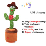 Lovely Talking Toy Dancing Cactus Doll Speak Talk Sound Record Repeat Toy Kawaii Cactus Toys Children Kids Education Toy Gift