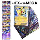 60PCS Pokemon Cards TAKARA TOMY Game VMAX GX EX MEGA English Trading Booster Box Shining Card Kids Collection Battle Toys Gift