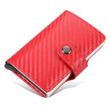 New Men women smart wallet Credit Bank card holder fashion purse Aluminum alloy Business Casual Mini wallet Brand PU Purse