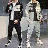 Men&#39;s Tracksuit Man Two Piece Set Sweatsuit Polyester Overalls Leisure Suit Hooded Jackets And Hip Hop Harlan Pants