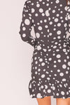 Black Balloon Sleeve Polka Dot Mini Dress - shop.livefree.co.uk