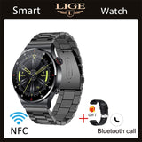 LIGE ECG+PPG Bluetooth Call Smart Watch Men 2022 Sports Bracelet NFC Waterproof Custom Watch Face Men SmartWatch For IOS Android