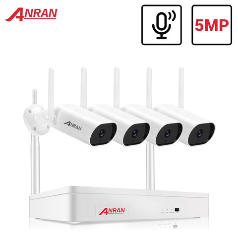 ANRAN 5MP Video Surveillance Kit Audio Camera Wireless NVR Kit Security Camera System 1920P Outdoor Waterproof Security Camera