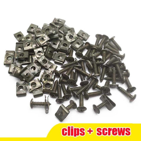 30/20/10 Sets Motorcycle Car Scooter ATV Moped Ebike Plastic Cover Metal Retainer Self-tapping Screw and Clips M4 M5 4.2mm 4.8mm
