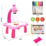 Kids Led Projector Drawing Table Toy Set Art Painting Board Table Light Toy Educational Learning Paint Tools Toys for Children