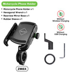 Deelife Mobile Phone Holder Motorcycle Smartphone Support for Moto Motor Motorbike Handlebar Mount Stand with Wireless Charger