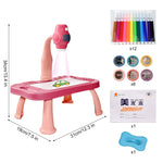 Kids Led Projector Drawing Table Toy Set Art Painting Board Table Light Toy Educational Learning Paint Tools Toys for Children