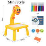 Kids Led Projector Drawing Table Toy Set Art Painting Board Table Light Toy Educational Learning Paint Tools Toys for Children