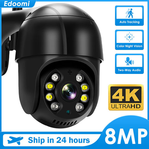 4K WiFi IP Camera Outdoor Wireless Video Surveillance 5MP Dome Cam Support Onvif 1080P Home Security Protection ICsee Black