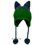 BomHCS Cute Fox Ears Beanie Winter Warm 100% Handmade Knit Hat