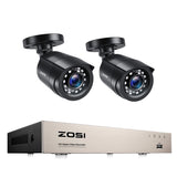 ZOSI 8CH 1080P CCTV System Outdoor 5MP Lite Video DVR with 2/4/6/8pcs 2MP Security Camera Day/Night Video Surveillance System