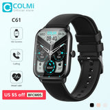 COLMI C61 Smartwatch 1.9 inch Full Screen Bluetooth Calling Heart Rate Sleep Monitor 100+ Sport Models Smart Watch For Men Women