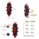 USB Rechargeable Waterproof Mountain Bike Lamp Warning Cycling Taillight Bike LED Headlight Tail Light For Electric Scooter