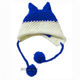 BomHCS Cute Fox Ears Beanie Winter Warm 100% Handmade Knit Hat