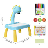 Kids Led Projector Drawing Table Toy Set Art Painting Board Table Light Toy Educational Learning Paint Tools Toys for Children