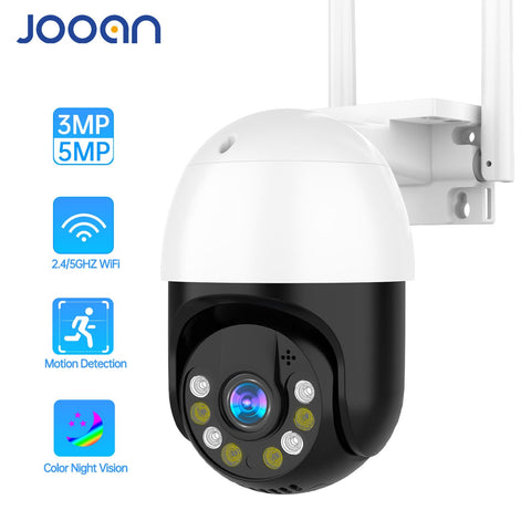 JOOAN 5MP 3MP PTZ IP Camera Outdoor 4X Digital Zoom Night Full Color Two Way Audio Security CCTV Camera Wireless WiFi Camera