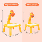 Kids Led Projector Drawing Table Toy Set Art Painting Board Table Light Toy Educational Learning Paint Tools Toys for Children