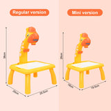 Kids Led Projector Drawing Table Toy Set Art Painting Board Table Light Toy Educational Learning Paint Tools Toys for Children