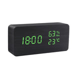 Alarm Clock LED Wooden Watch Table Voice Control Digital Wood Despertador USB/AAA Powered Electronic Desktop Clocks