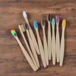 10PCS Colorful Toothbrush Natural Bamboo Tooth Brush Set Soft Bristle Charcoal Teeth Eco Bamboo Toothbrushes Dental Oral Care