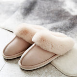 JIANBUDAN Plush warm Home flat slippers Lightweight soft comfortable winter slippers Women&#39;s cotton shoes Indoor plush slippers