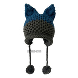 BomHCS Cute Fox Ears Beanie Winter Warm 100% Handmade Knit Hat