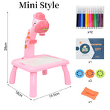 Kids Led Projector Drawing Table Toy Set Art Painting Board Table Light Toy Educational Learning Paint Tools Toys for Children