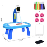 Kids Led Projector Drawing Table Toy Set Art Painting Board Table Light Toy Educational Learning Paint Tools Toys for Children