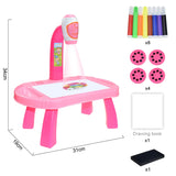 Kids Led Projector Drawing Table Toy Set Art Painting Board Table Light Toy Educational Learning Paint Tools Toys for Children