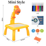 Kids Led Projector Drawing Table Toy Set Art Painting Board Table Light Toy Educational Learning Paint Tools Toys for Children