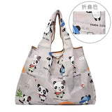 Pink Cartoon Large Capacity Reusable Grocery  Shopping Bag Handbag Foldable Eco Women&#39;s  Washable Gift Bag