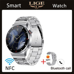 LIGE ECG+PPG Bluetooth Call Smart Watch Men 2022 Sports Bracelet NFC Waterproof Custom Watch Face Men SmartWatch For IOS Android