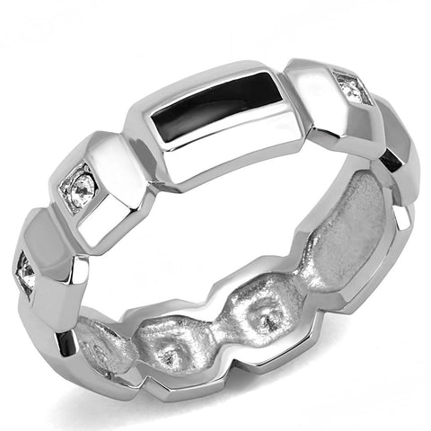 Men Stainless Steel Synthetic Crystal Rings TK3281 - shop.livefree.co.uk