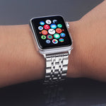 Silver Stainless Steel Apple Watch Band - shop.livefree.co.uk