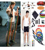 FINTESS EQUIPMENT 11PCS RESISTANCE BANDS SET - shop.livefree.co.uk