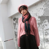 SELLWORLDER  Women Winter Scarf Girls Long Size Grid Patchwork Pattern Scarves & Wraps Fashion Accessories - shop.livefree.co.uk